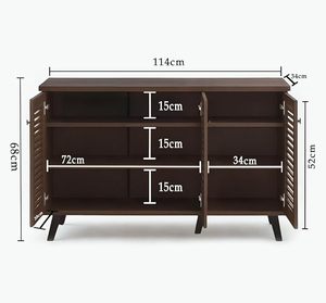 <b>Shoe</b> Rack Wooden - 3-Door Engineered Wooden <b>Shoe</b> Cabinet, 6-Tier <b>Shoe</b> <b>Storage</b> Cabinet with Doors Adjustable Shelves, Wooden - Product Image 3