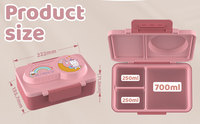 Boîte à lunch isotherme pour enfants, personnalisée, mignonne, écologique, 3 compartiments, anti-fuite, sans BPA, de qualité alimentaire, grande taille