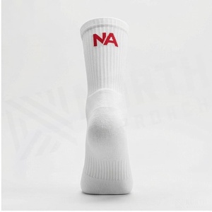 North Approach Crew <b>Socks</b> White Breathable <b>Running</b> <b>Socks</b> for Adults Summer Season - Product Image 2