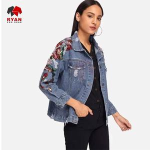 Ryan Pro Gear <b>Customized</b> <b>Denim</b> <b>Jacket</b> For Women Breathable and Comfortable Fabric with <b>Customized</b> Logo OEM Design - Product Image 4