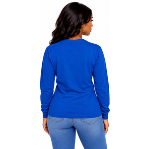 Camiseta de Manga Larga Azul Rey Sigma Gamma Rho con Estampado Gráfico Dorado 1922, Cuello Redondo, Prenda Casual de Algodón para Hermandad Griega - Product Image 2