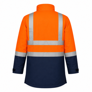 Chaqueta de Seguridad Reflectante de Alta Visibilidad, Resistente al Agua, Naranja Marino, Unisex, Ropa de Trabajo, Personalizable, OEM, Venta al Por Mayor, Impermeables Industriales - Product Image 2