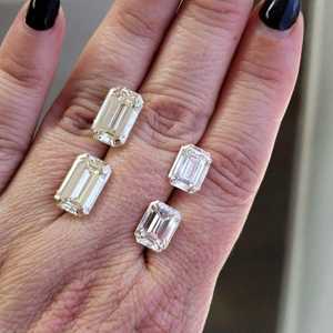 Bagues de diamants synthétiques haut de gamme certifiés IGI, polis CVD, 4 carats, 5 carats, taille Radiant, VS1, diamants cultivés en laboratoire, non montés - Product Image 6