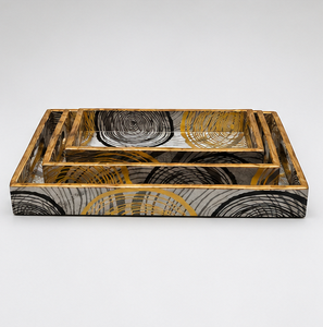 Handmade MDF Enamel Serving <b>Tray</b> Geometric Rectangular Table <b>Tray</b> for Dining Hotel Restaurant Wedding Wholesale - Product Image 1