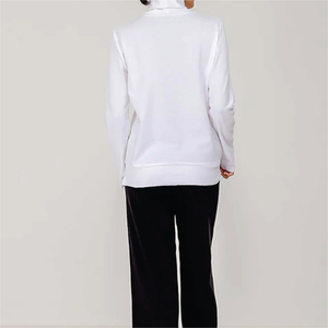 Camiseta de Manga Larga con Cuello Alto para Mujer, Informal, de Verano, Lisa, 100% Algodón Orgánico, con Logotipo, Transpirable, Ecológica, de Secado Rápido - Product Image 3