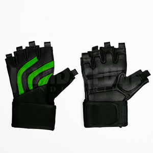 HANDSCHUHE INDUSTRIES Design Your Own Half-Finger PU Leather Non-Slip Unisex Gym Gloves Adjustable Wrist Strap <b>Weight</b> Lifting - Product Image 3