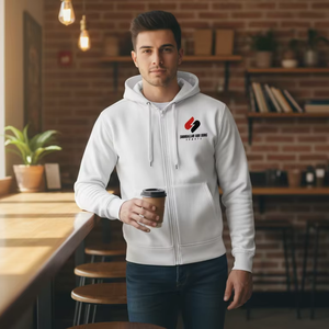 Sweat-shirt à capuche zippé pour homme de haute qualité, personnalisé, respirant, en coton, pour usage quotidien décontracté, fournisseur en gros - Product Image 3