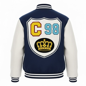 Chaqueta Universitaria de Invierno para Hombre, Bordado Chenille de Alta Calidad, Fabricante OEM, Personalizada con Letras de Béisbol en la Parte Delantera - Product Image 5