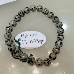 Natural Dalmatian Jasper Beaded Bracelet Handmade Crystal Stretch Bracelet For Women And <b>Men</b> Fashion Jewelry Wholesale - Product Image 1