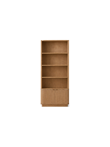 Librería Estética con 4 Estantes y Gabinete de Almacenamiento, Diseño Minimalista para Sala de Estar, Oficina en Casa, Mueble Independiente - Product Image 1