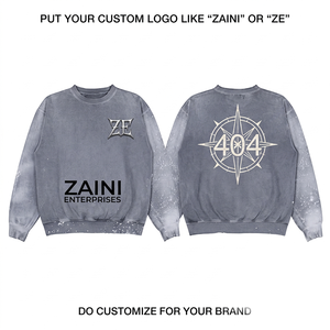 450 GSM Premium Cotton Polyester <b>Fleece</b> Acid Wash Hoodie <b>Grey</b> Custom Embroidery Print Logo OEM ODM - Product Image 1