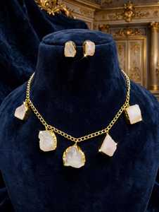New Arrival Natural Stone Brass <b>Indian</b> Wedding Engagement Bridal <b>Jewellery</b> <b>Set</b> Daily Wear Party Anniversary Trendy <b>Jewellery</b> - Product Image 4