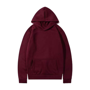 Men's Hooded Sweatshirt Breathable Fleece Solid Color Casual Autumn Wear White 100% Cotton <b>Knitted</b> Plain Dyed - Product Image 2