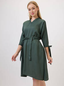 Elegante Vestido Midi Ajustado con Corte Evase para Mujer, Ideal para Fiestas Formales y Eventos Nocturnos, con Cintura Natural Ecológica, Disponible al por Mayor - Product Image 3