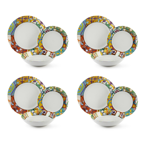 Service de table Excelsa 12 pièces, assiettes et bols en céramique multicolores Belem - Product Image 1