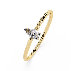 แหวนทองคำแท้ 14k ทรงลูกแพร์ ดีไซน์มินิมอลคลาสสิก สำหรับผู้หญิง เหมาะสำหรับเป็นของขวัญ งานหมั้น วันครบรอบแต่งงาน - Product Image 1