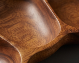 Plateau de service en bois artisanal moderne avec six compartiments, design minimaliste pour la maison, les mariages, les événements, les restaurants et les cadeaux - Product Image 2