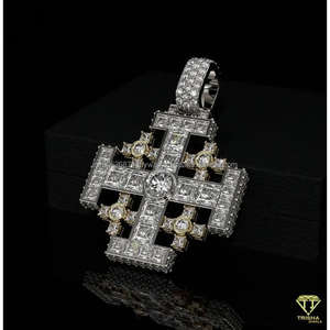 Collier pendentif croix diamant Moissanite de luxe en argent sterling pendentif hip hop religieux glacé pendentif croix religieuse - Product Image 3