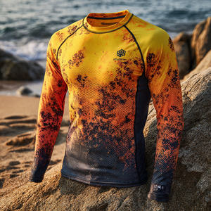 Camisetas de compresión de secado rápido con sublimación para entrenamiento, camiseta de fitness con sublimación, camiseta de manga larga personalizada para hombre - Product Image 5