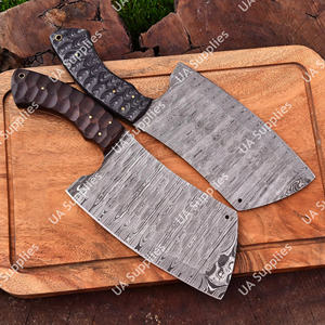 Cuchillo de carnicero de acero de Damasco forjado a mano, de alta resistencia, con mango ergonómico de madera Pakka, ambidiestro, ecológico, de 7 pulgadas. - Product Image 6