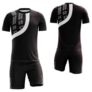 Uniforme de Fútbol Personalizable y Transpirable para Equipos, Tela Personalizada, Unisex, Adulto, Color Negro, Logotipo, Servicio OEM - Product Image 3