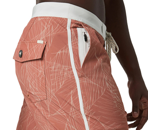 Shorts de bain écologiques pour la plage avec motif floral et lavage coloré pour un style de vie actif - Product Image 4