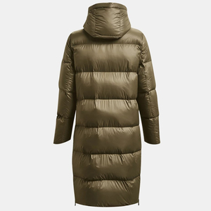 Veste matelassée épaisse vert olive SW GROUP avec capuche amovible, couleur unie, vêtement d'extérieur décontracté pour l'hiver, doublure en polaire, décoration en cristal - Product Image 2