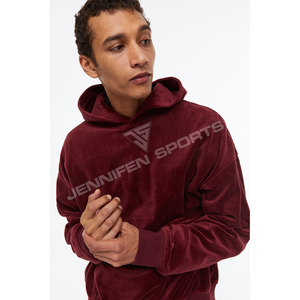 Sweat à capuche d'hiver tendance pour homme, personnalisable avec logo, 100 % velours, couleur unie, manches longues, respirant, séchage rapide, pull-over décontracté - Product Image 4
