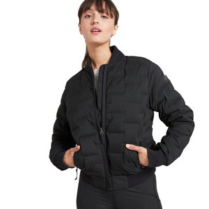 Lightweight Black Varsity <b>Jacket</b> O-Neck Collar Covered Button Closure Windproof Cotton Filling Winter Casual Wear Patchwork - Product Image 1