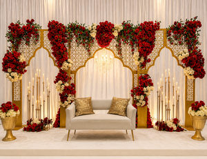 Paneles de Fondo Ligeros con Corte Láser, Tema Islámico, Elegantes, para Ceremonia Nikah, Arcos Metálicos Mehrab, Decoración de Escenario de Boda, Verde - Product Image 2