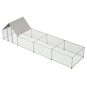 Grande Pollaio in Metallo da 26 Piedi (6.7Lx6.6Wx6.6H ft) con Recinzione in Filo Zincato per Polli e Conigli - Product Image 6