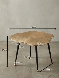 Home Poetry Modern <b>Round</b> Coffee <b>Table</b> With Hammered Finish 42 Cm Diameter Living Room Furniture Contemporary Design - Product Image 3