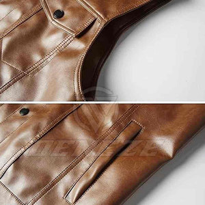 Chaleco de Cuero Transpirable con Logotipo Personalizado para Hombre, Chaleco de Cuero Ligero de Buena Calidad y Talla Personalizada en Venta - Product Image 6