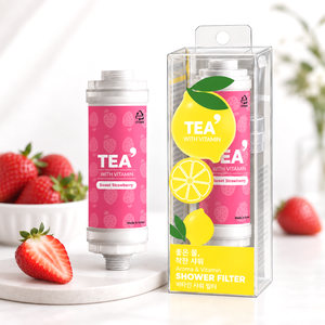 Filtro de Ducha Coreano con Vitaminas TEA', Aroma Dulce a Fresa, Tecnología de 3 Pasos, Eliminación de Cloro y Vitamina C, Fácil Instalación y Operación - Product Image 1
