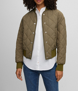 Custom Women Bomber <b>Jacket</b> Lightweight Casual <b>Zip</b> <b>Up</b> <b>Jacket</b> OEM ODM Private Label Fashion Outerwear Manufacturer Bulk Wholesale - Product Image 3