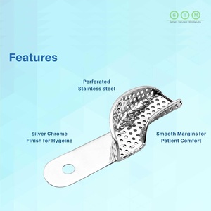 Kit de Bandejas de Impresión Dental de Ortodoncia de Acero Inoxidable Reutilizables con Diseño Perforado para Impresiones Dentales Clínicas Precisas - Product Image 3