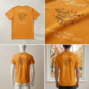 เสื้อเปียโน พิมพ์ลายแบบซับลิเมชั่น ระบายเหงื่อได้ดี รับผลิตแบบ OEM ODM เสื้อเปียโนสั่งทำจำนวนมาก ผู้ผลิตเสื้อผ้าสำหรับงานเทศกาลดนตรี - Product Image 3