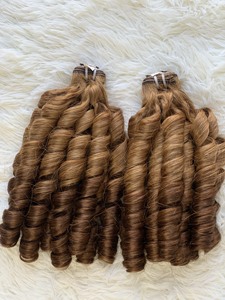 Chất lượng cao giá bán buôn Chất lượng cao Remy tóc tự nhiên sóng bouncy bó xoăn 100% Trinh Nữ tóc con người Việt Nam nguồn gốc - Product Image 2