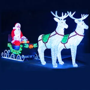 Toperx mignon led clignotant santa extérieur cerf cerf chariot noël décorer motif modélisation lumières renne avec traîneau lumière