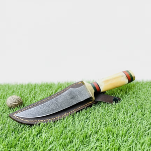 Cuchillo de Chef Galway Grove Damascus con Patrón Láser, Grado Industrial, 13 Pulgadas, Punta Clip, Hoja Plana, Acero Inoxidable, Mango de Madera - Product Image 5