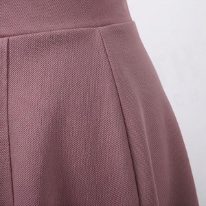 Minifalda de Cintura Alta para Mujer, Estilo Casual, Plisada, de Color Sólido, Mezcla de Poliéster y Algodón, para Todas las Temporadas - Product Image 5