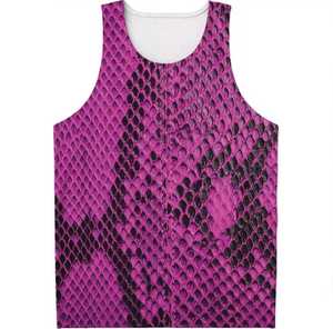Men's <b>Snake</b> Print <b>Tank</b> Top O-Neck Casual Sleeveless Shirt Sublimation Printed Polyester - Product Image 1