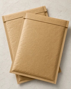 Enveloppes matelassées compostables en papier kraft brun, auto-adhésives, épaisseur 1,5 mil, imprimées en sérigraphie, pochettes d'expédition pour bijoux - Product Image 2