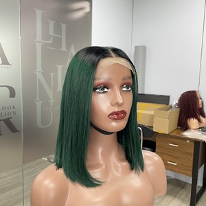 Bob peluca oscuro Ombre verde vietnamita precio humano fábrica extensiones de cabello Natural hueso recto - Product Image 5