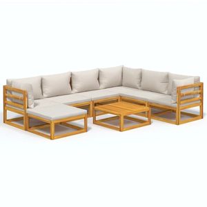 Conjunto de Muebles de Jardín Modulares Medianos de Madera de Acacia Sólida Gris Claro, Muebles de Exterior de Primera Calidad - Product Image 2