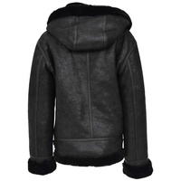 Blouson d'hiver en cuir fourrure marron pour femmes et jeunes filles, veste tendance en peau de mouton, cadeau de noël 2022