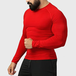 T-shirts de sport pour hommes à manches longues, imprimés par sublimation, compression, haute qualité, coupe ajustée personnalisée - Product Image 3