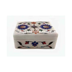 Fabricant et grossiste tous types de boîtes incrustées en marbre avec nacre, coquillage, artiste floral pour nouveau-né, article cadeau - Product Image 1