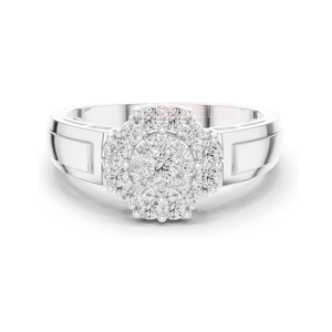 Bague pavée moderne en or jaune avec diamant de laboratoire taille brillant rond, élégante et contemporaine, un bijou de déclaration glamour et raffiné. - Product Image 4