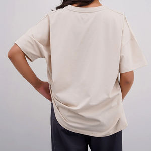 T-shirt en coton surdimensionné personnalisé pour hommes et femmes, col rond, grandes tailles, vêtements pour femmes, en stock - Product Image 2